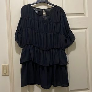I.N.C. Black gathered blouse (sz m)